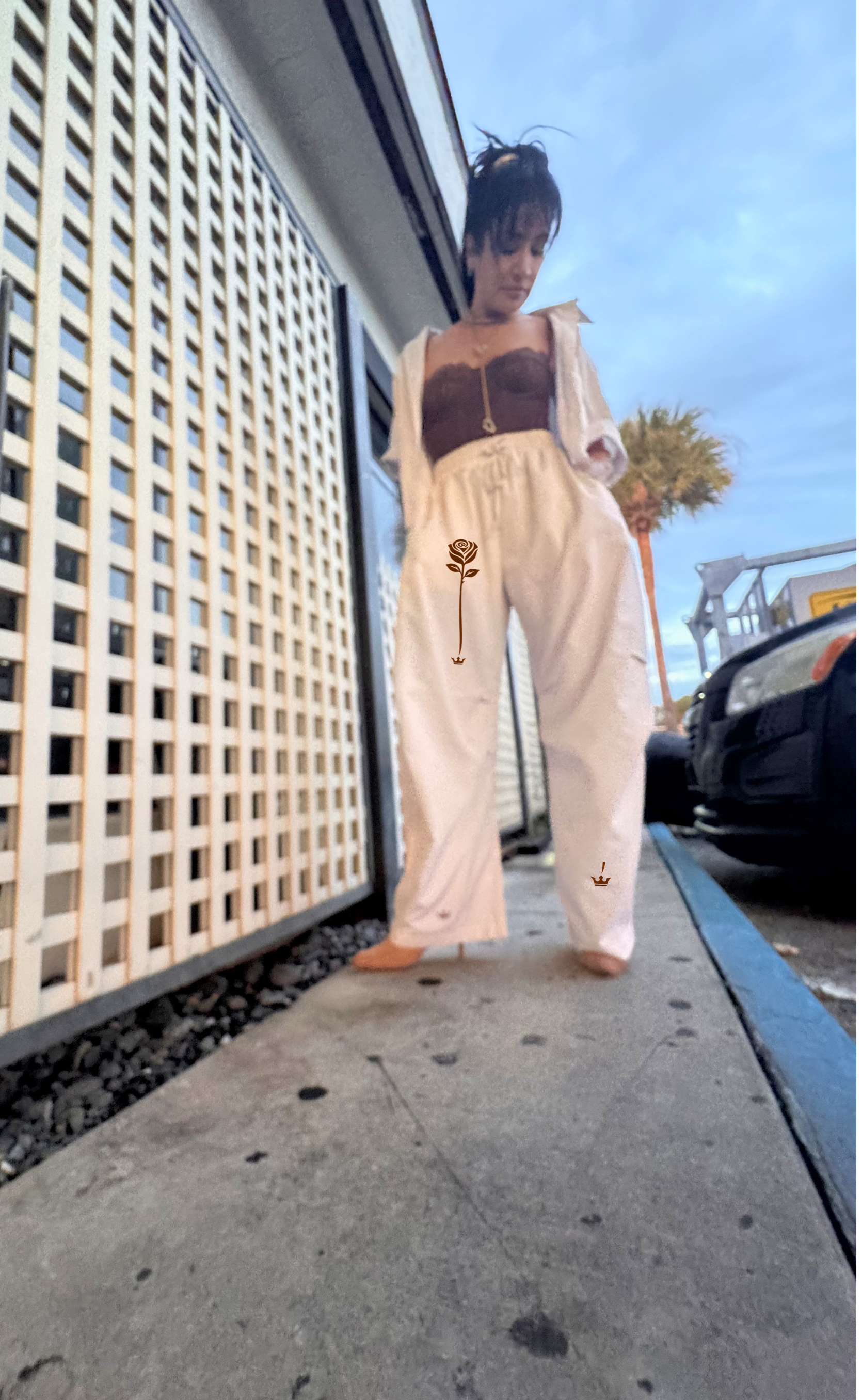 Rose Crown Barrel Pants
