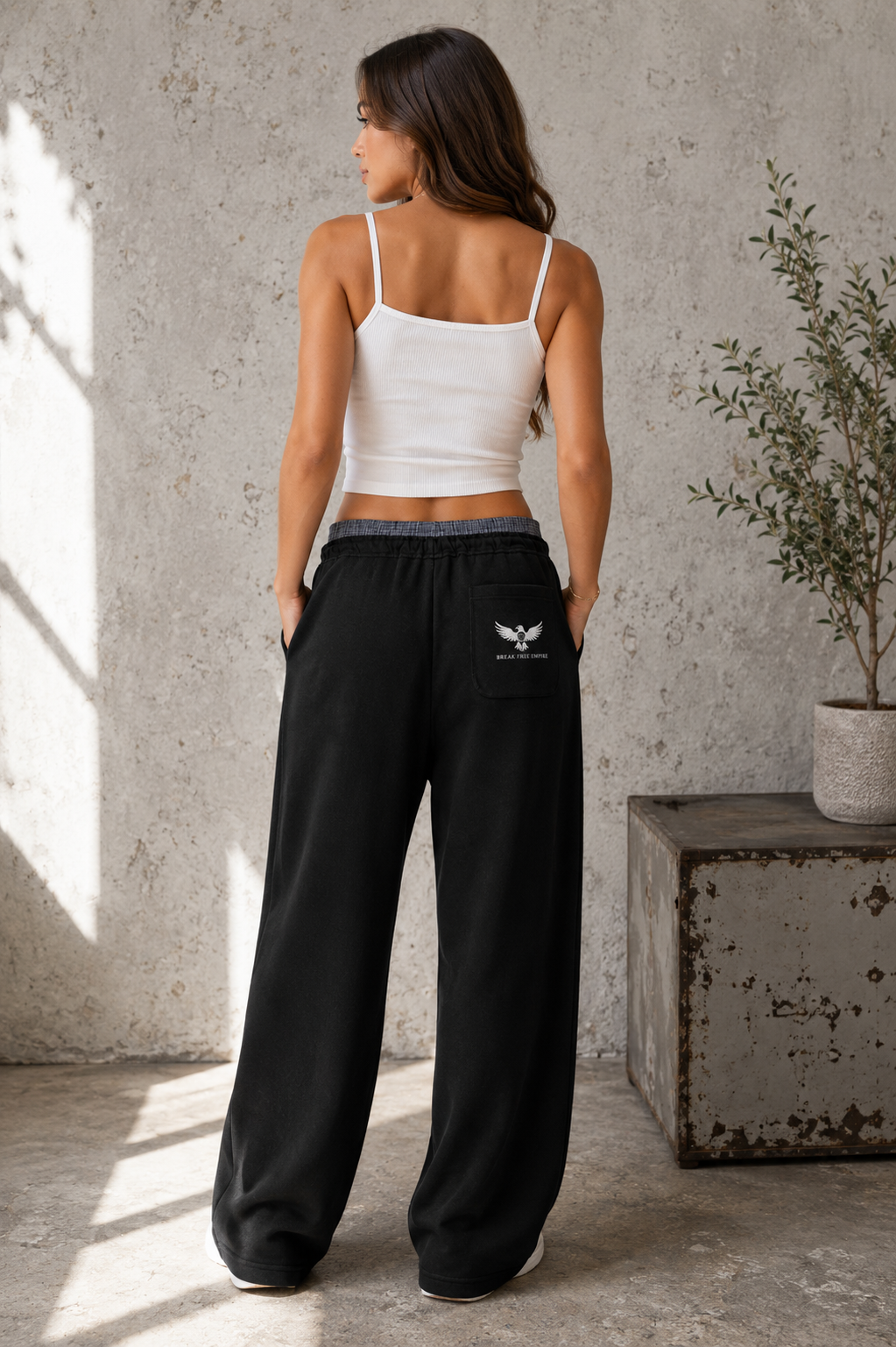 Phoenix Rebel Plaid Contrast Waist Pants