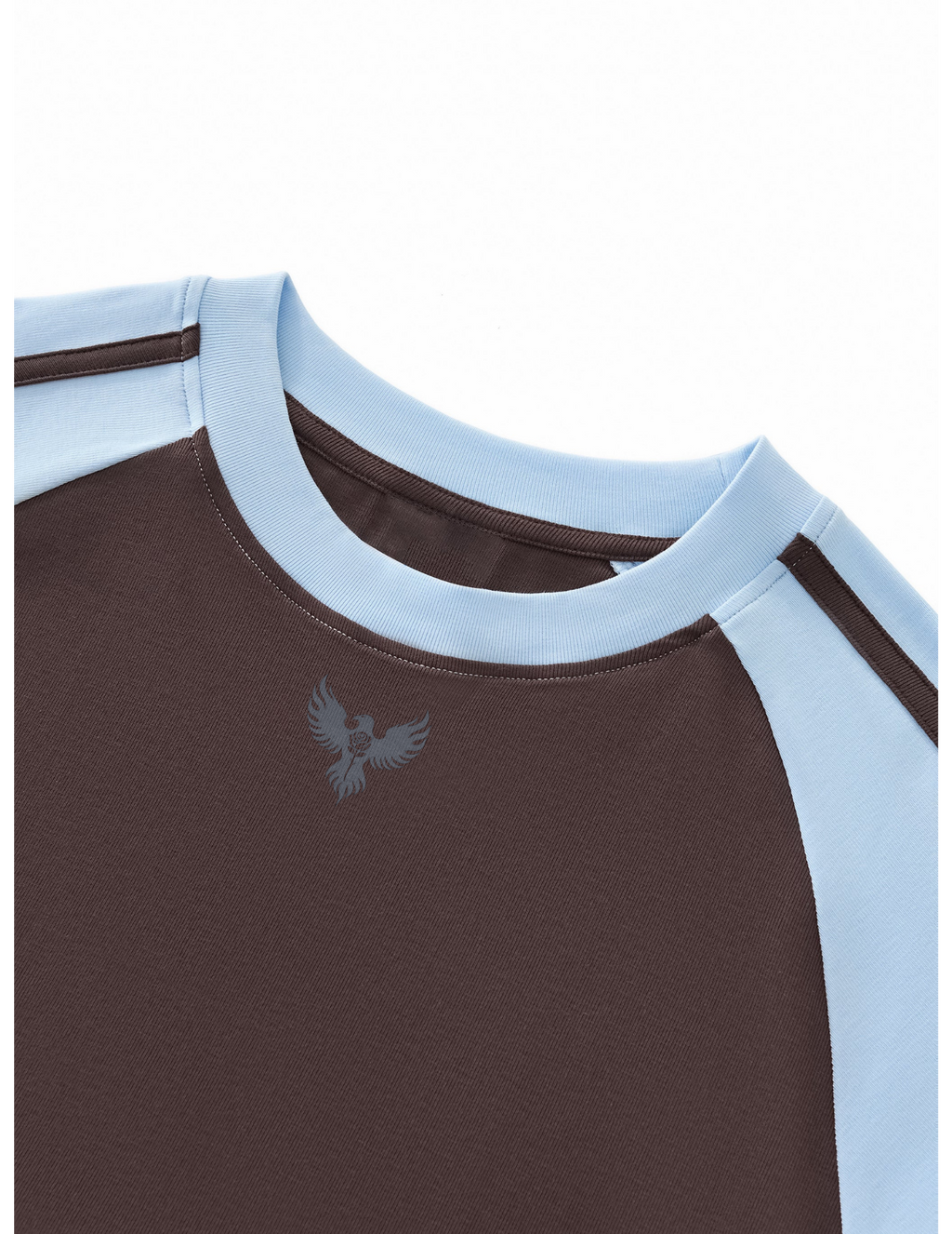 Cocoa Contrast Stripes Bodycon Raglan  Sleeve T-Shirt