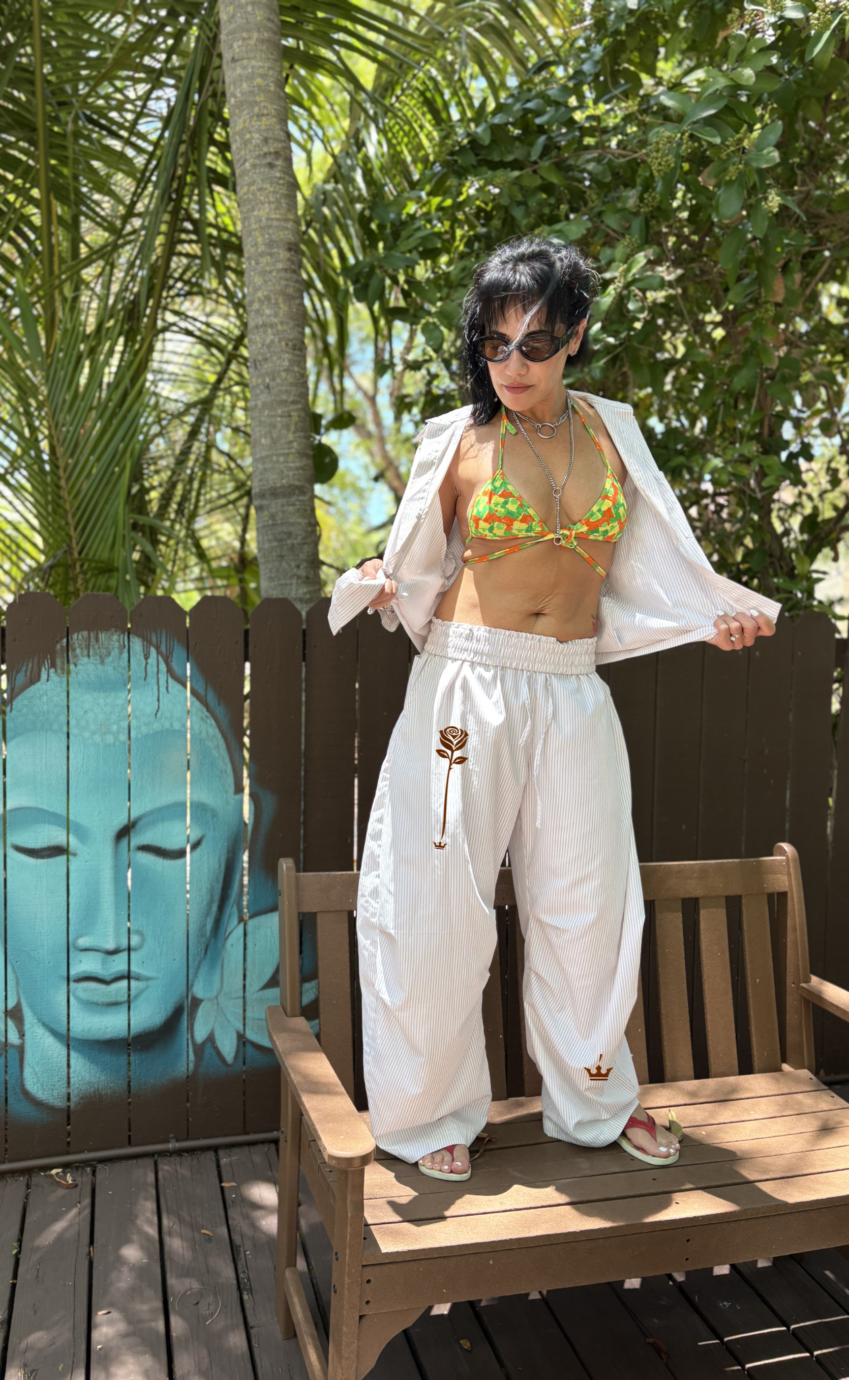 Rose Crown Barrel Pants
