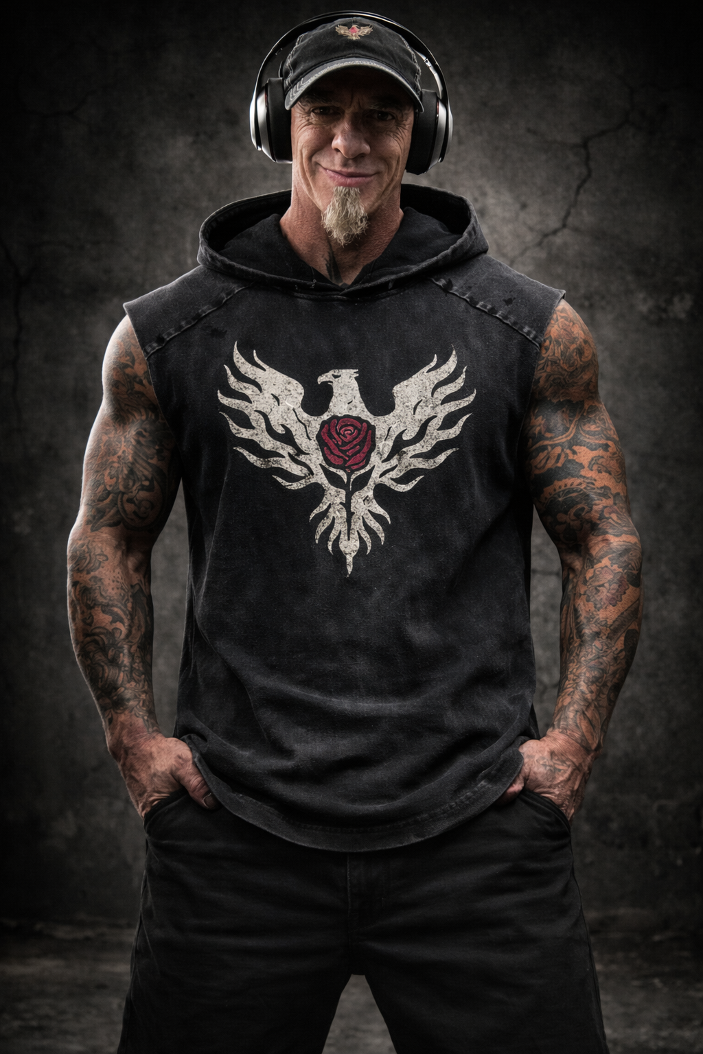 Break Free Empire Snow Washed Boxy Hooded Tank Top | Phoenix Collection