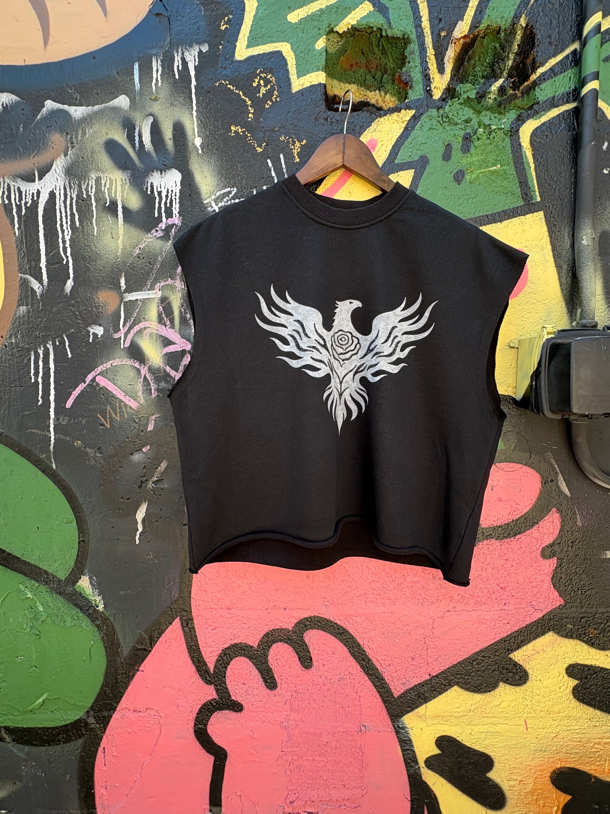 Ember Snow Phoenix Rose French Terry Boxy Tank Top