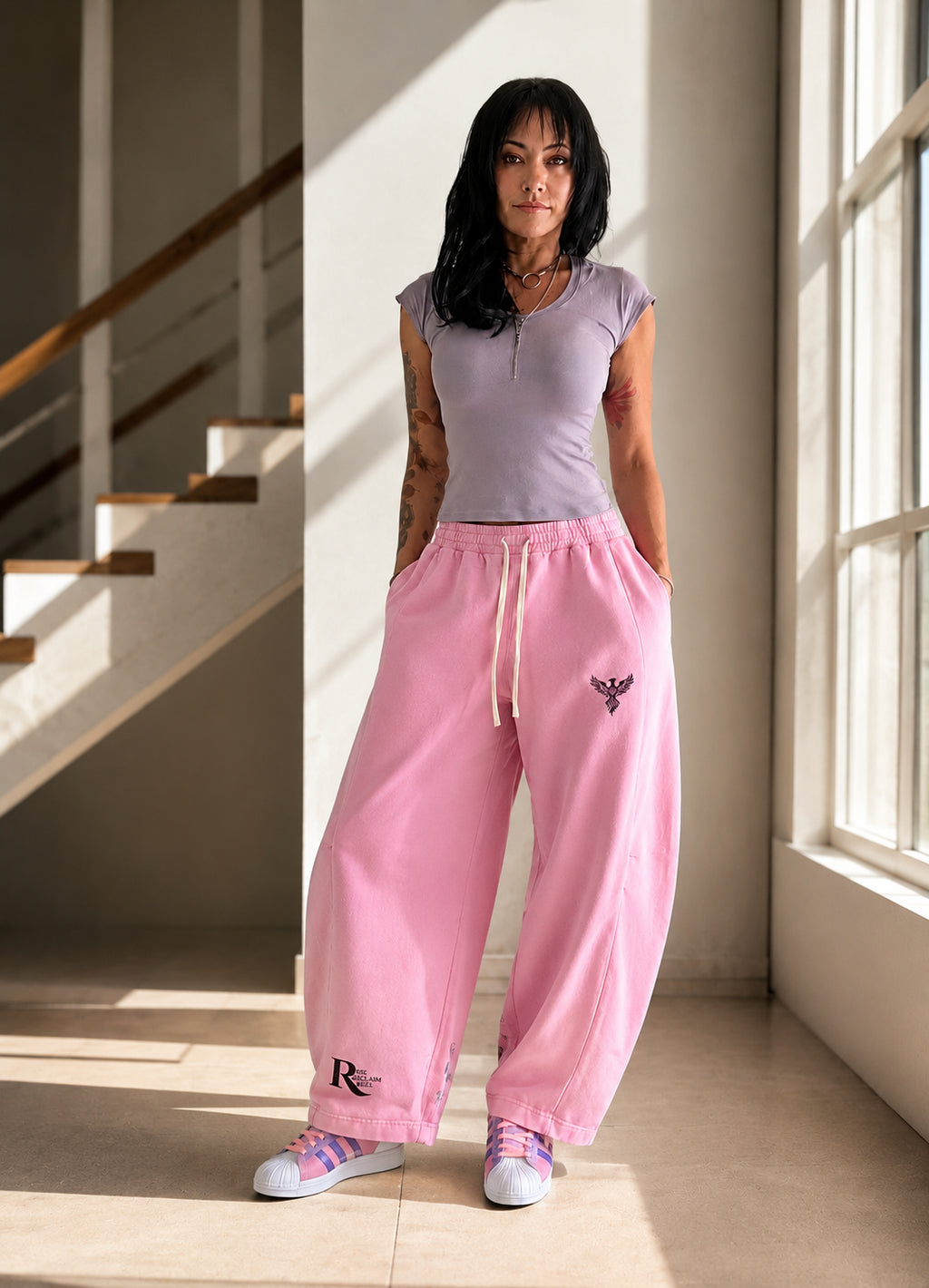 Rebel in Pink Barrel Pants