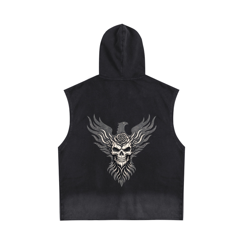 Aftermath Vintage Washed Zip-Up Hooded Tank Top
