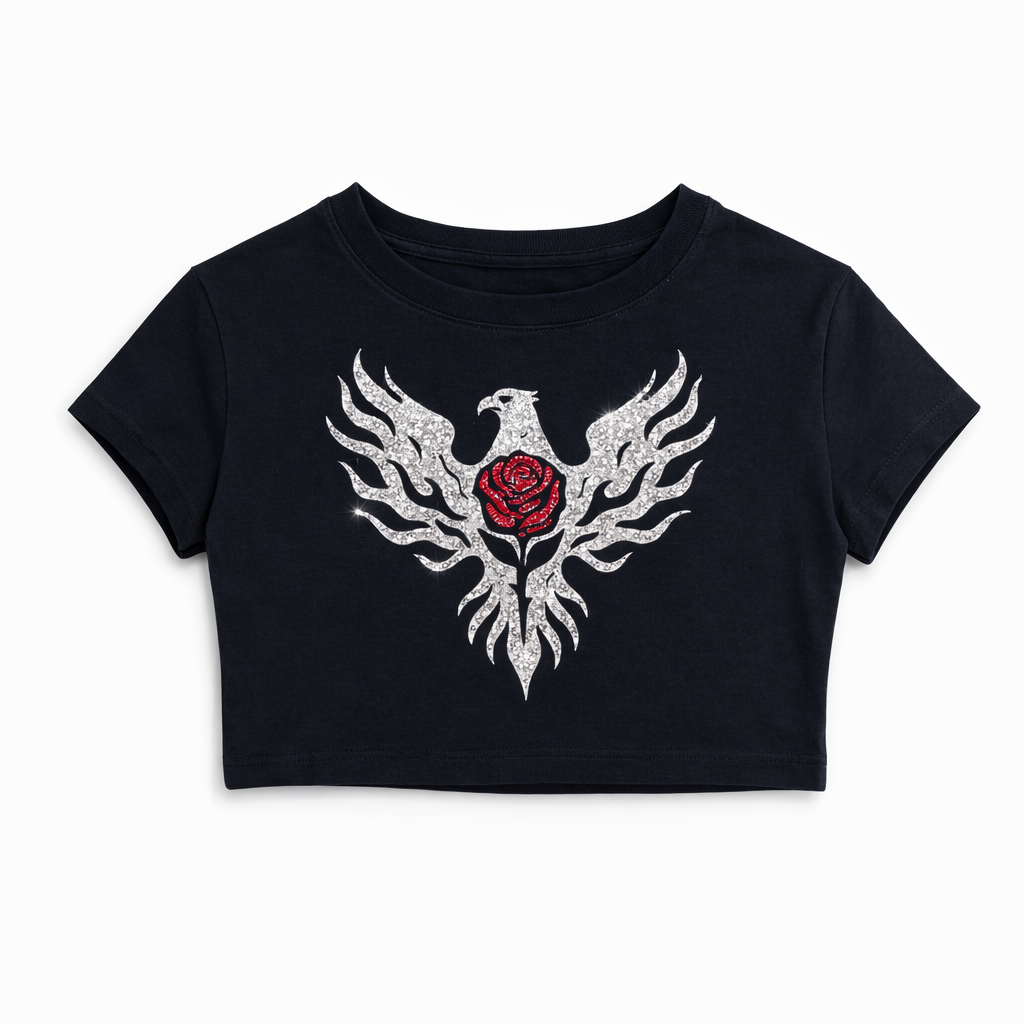 Phoenix Baby Tee Red Rose – Ember Edition
