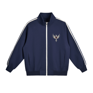 The Guarded Rose Contrast Side-Stripe Stand Collar  Jacket