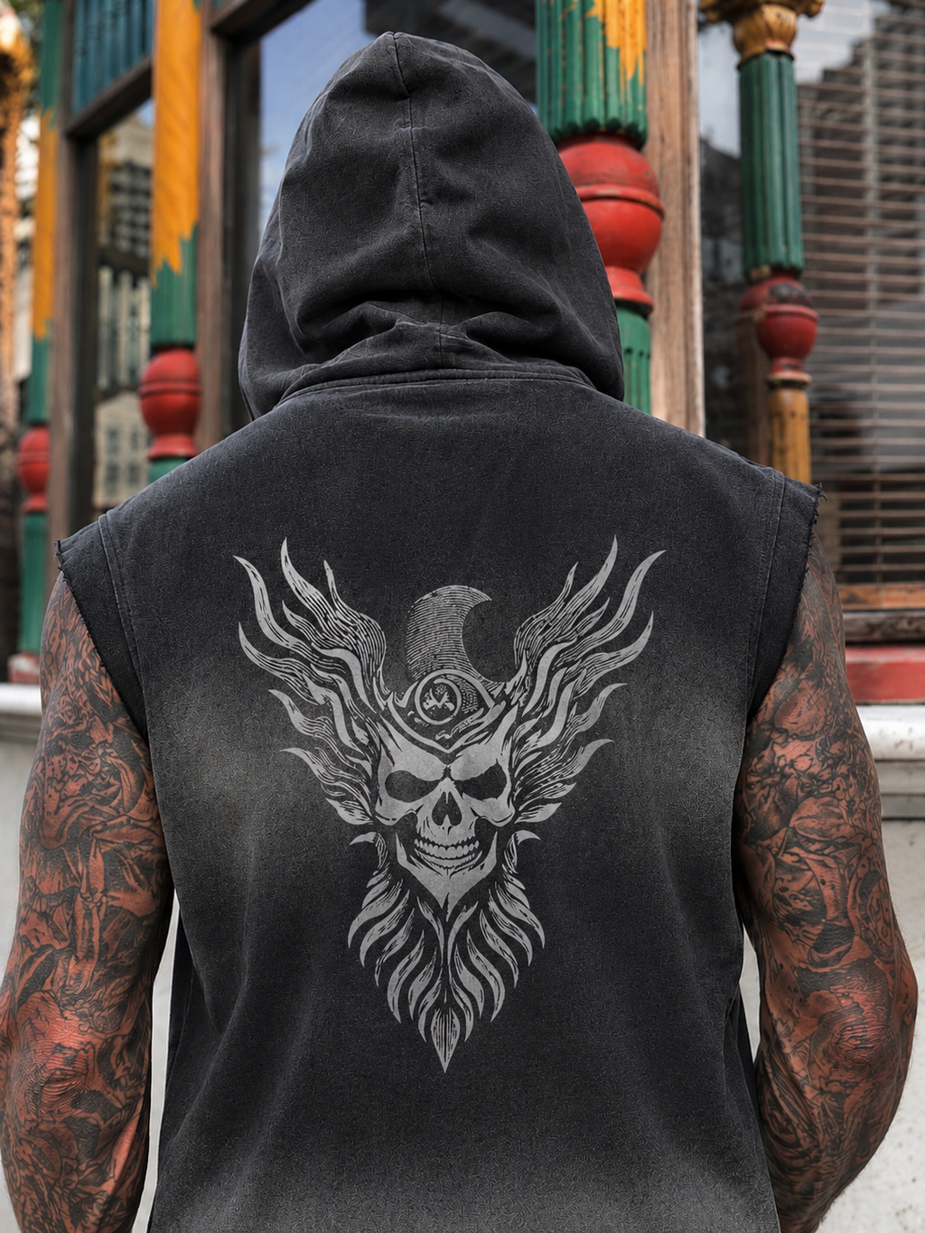 Aftermath Vintage Washed Zip-Up Hooded Tank Top