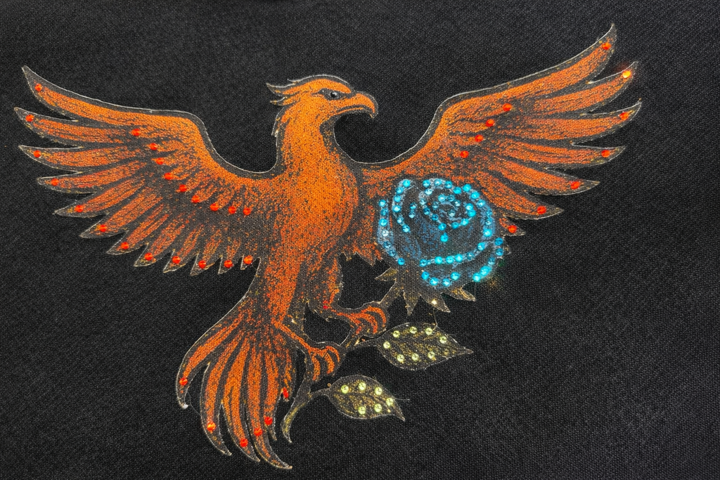 Hand-Embellished Holding the Proof Snow Washed Raw Edge Cropped Sweatshirt