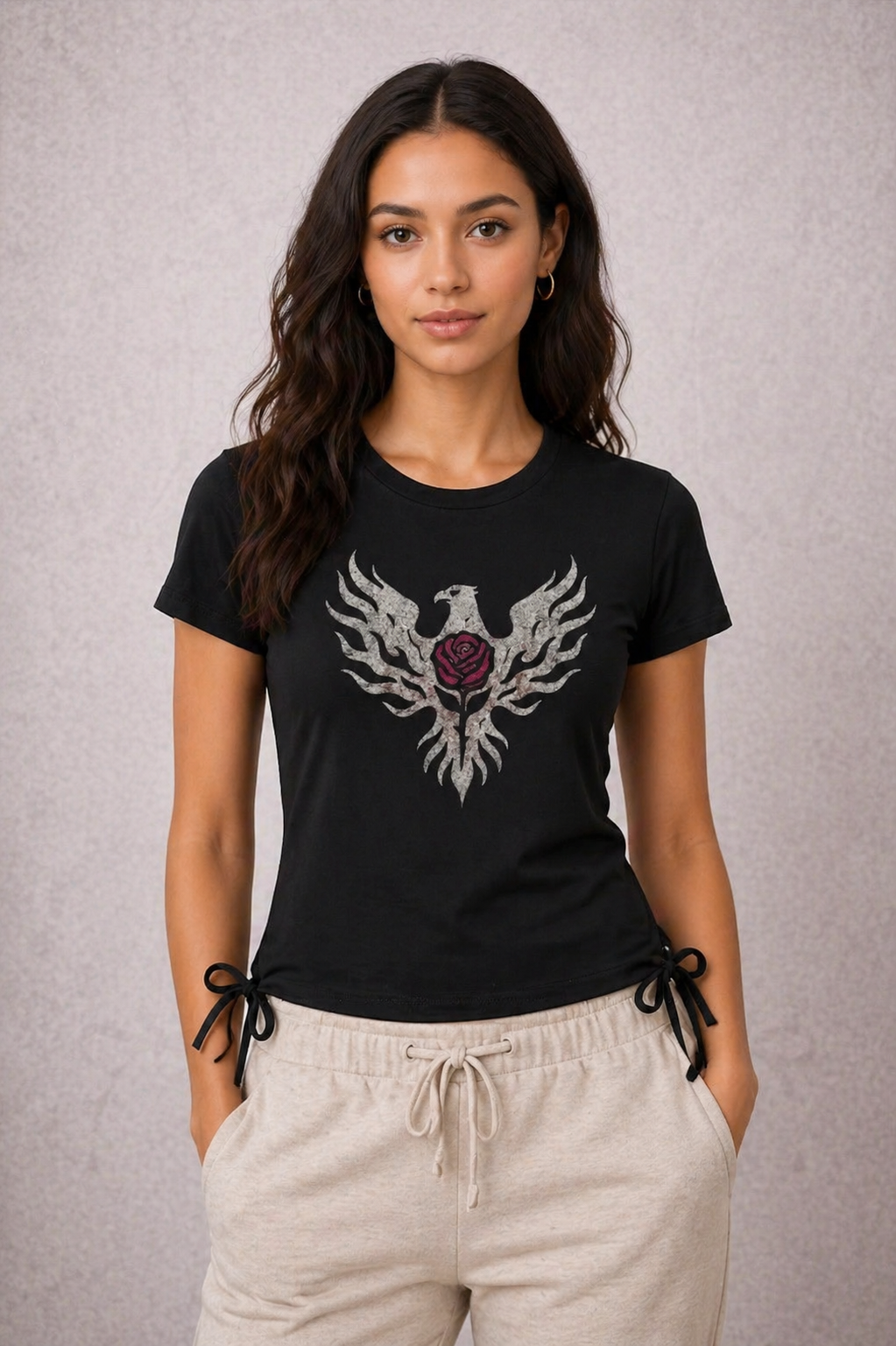 Phoenix Rose Drawstring T-Shirt | Phoenix Collection