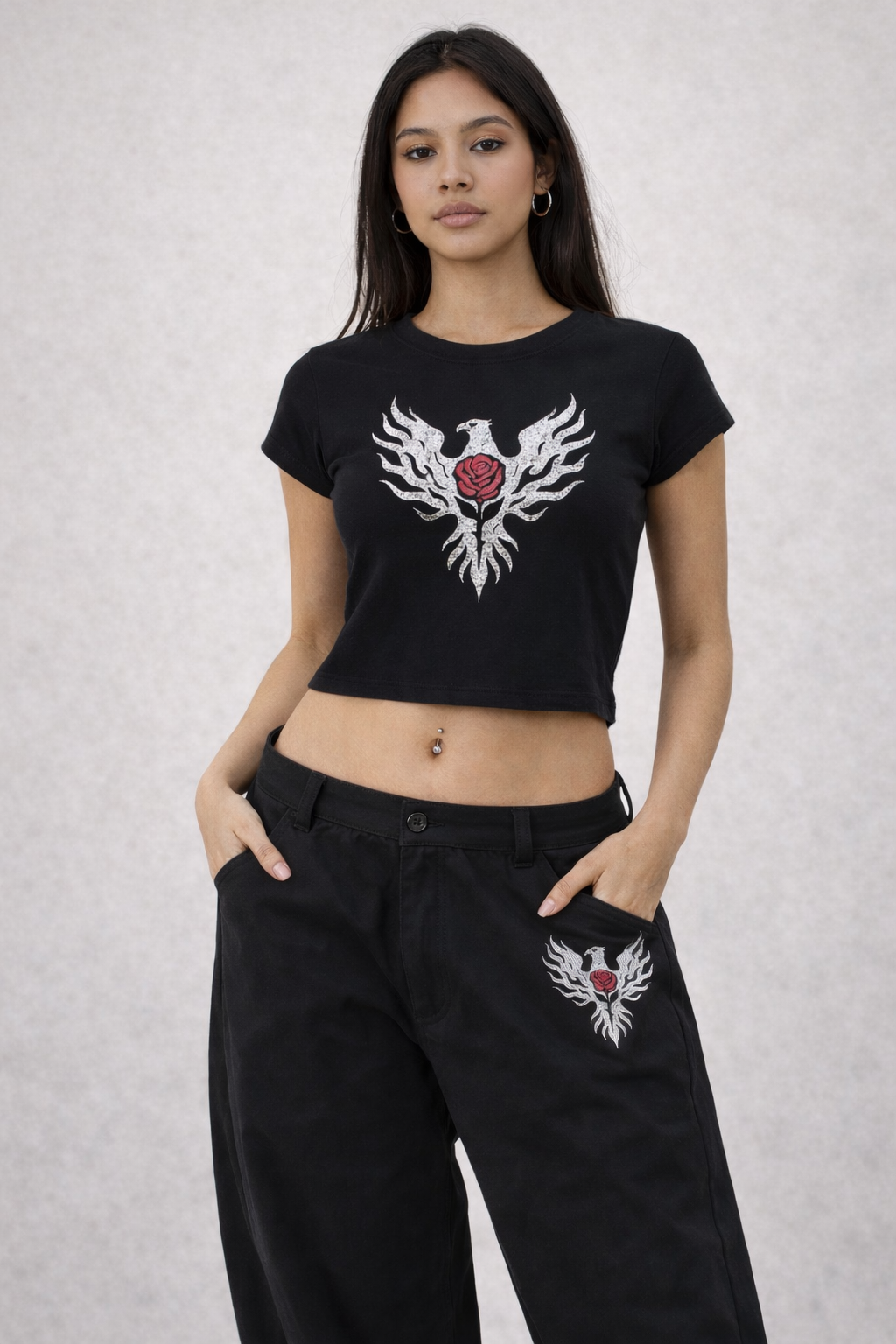 Phoenix Baby Tee Red Rose – Ember Edition