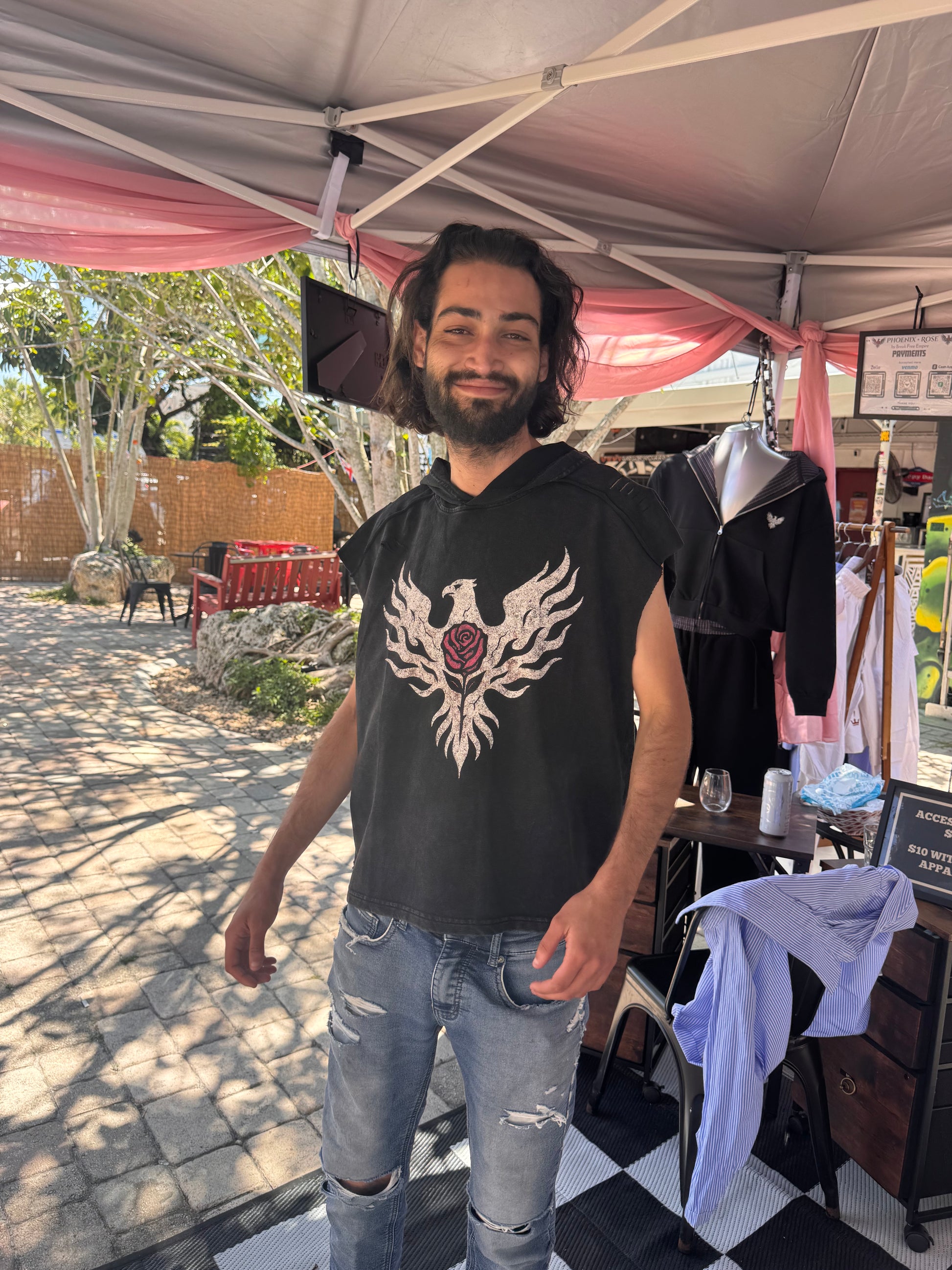 Break Free Empire Snow Washed Boxy Hooded Tank Top | Phoenix Collection