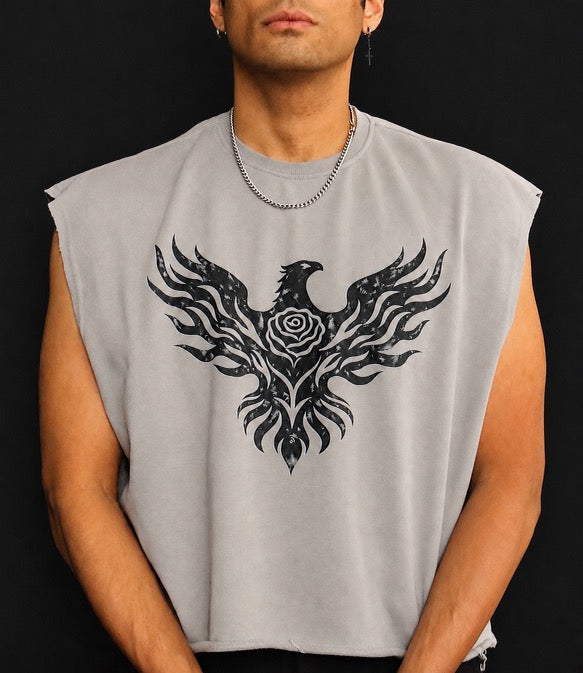 Black Phoenix French Terry Boxy Tank Top