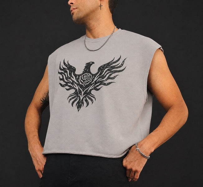 Black Phoenix French Terry Boxy Tank Top