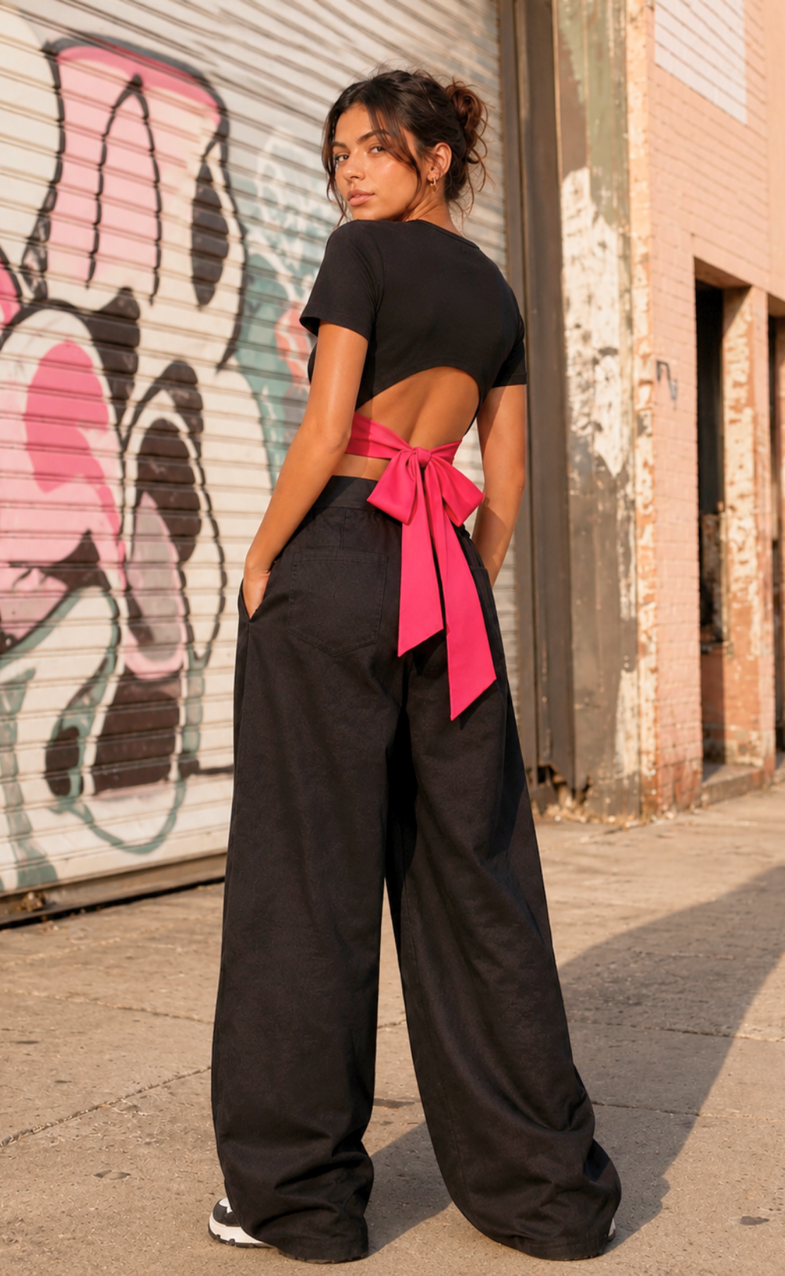 Rebel Rose Ribbon Open-Back Top