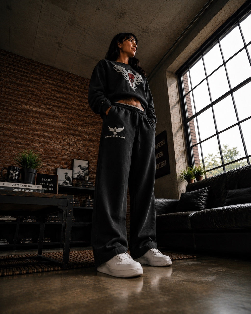 Phoenix Rebel Plaid Contrast Waist Pants