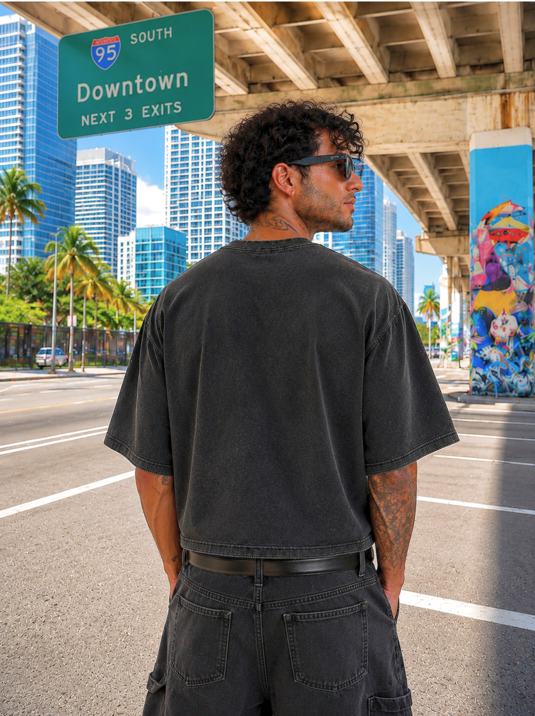 Aftermath: Textured Waffle Washed Boxy Tee
