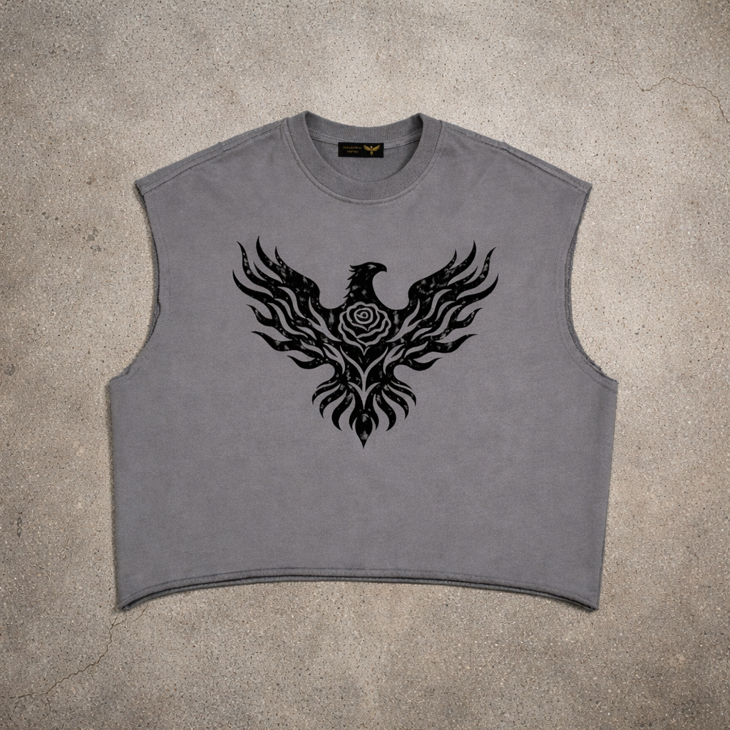 Black Phoenix French Terry Boxy Tank Top