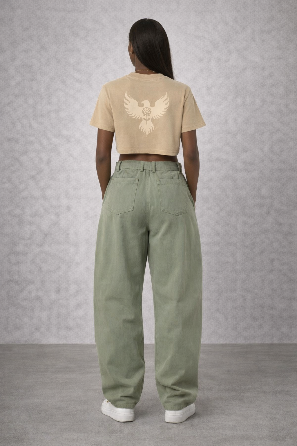 Sage Belted Barrel-leg Chino Pants - Women