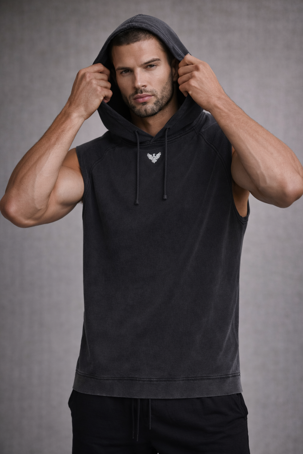 Snow Washed Sleeveless Hoodie
