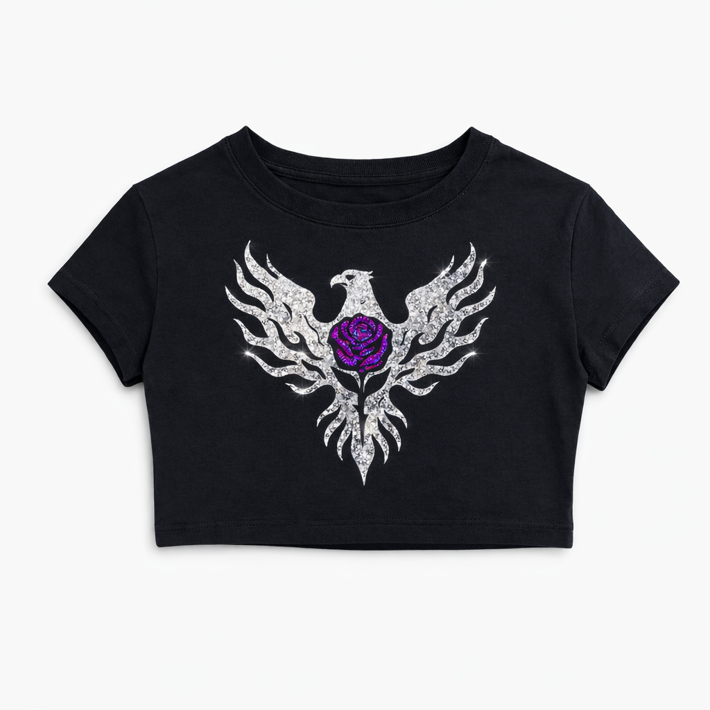Phoenix Baby Tee Pink Rose – Ember Edition