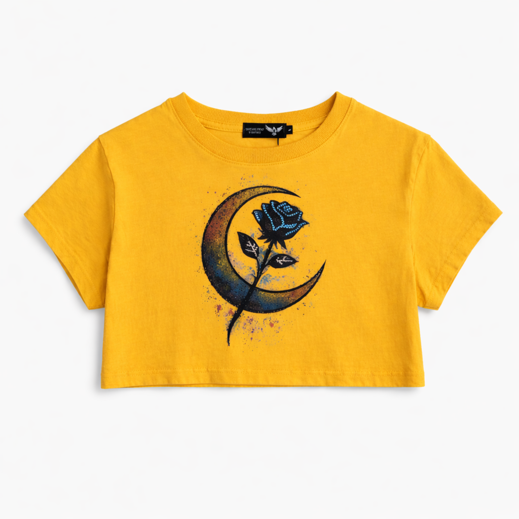 Moon Rose Snow Washed Crop Top - Ember Edition