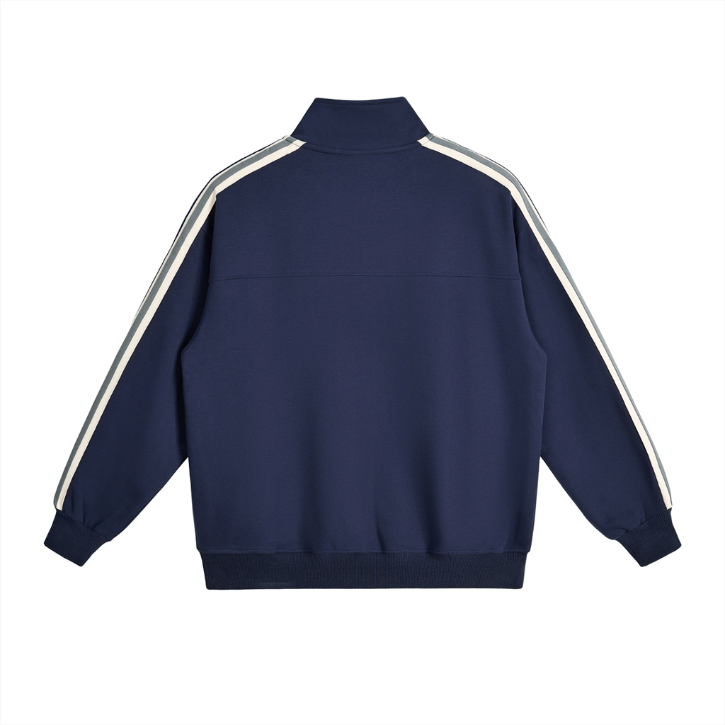 The Guarded Rose Contrast Side-Stripe Stand Collar  Jacket