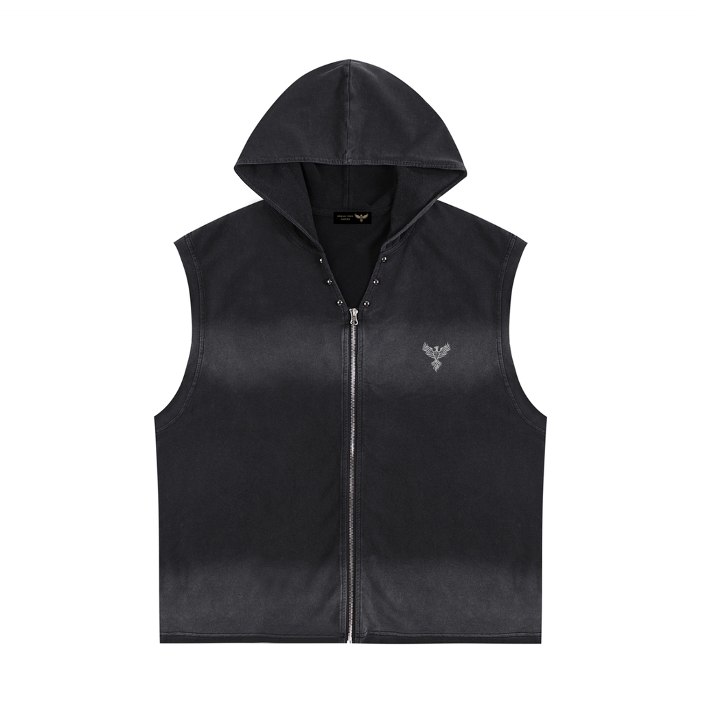 Aftermath Vintage Washed Zip-Up Hooded Tank Top