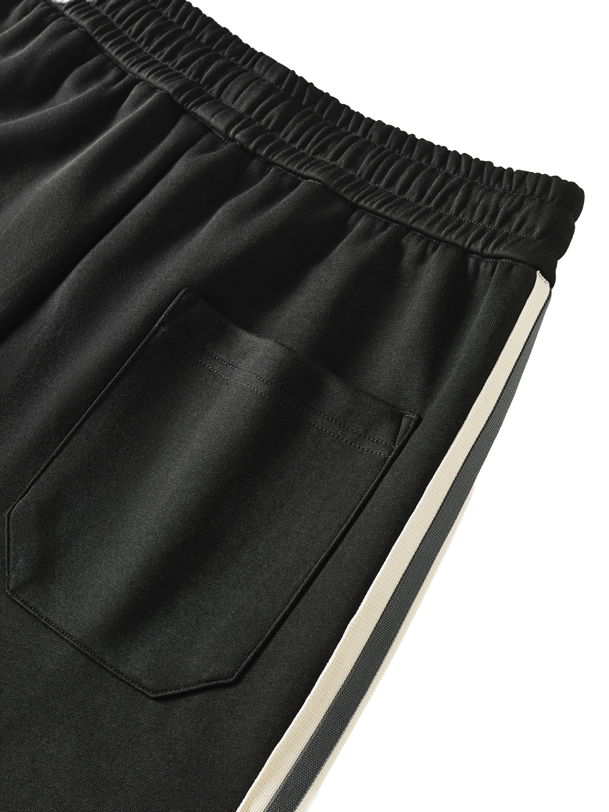 The Guarded Rose Contrast Side-Stripe Straight-Leg Pants | Unisex Premium Cotton Blend Streetwear Joggers | Durable, Athletic Fit