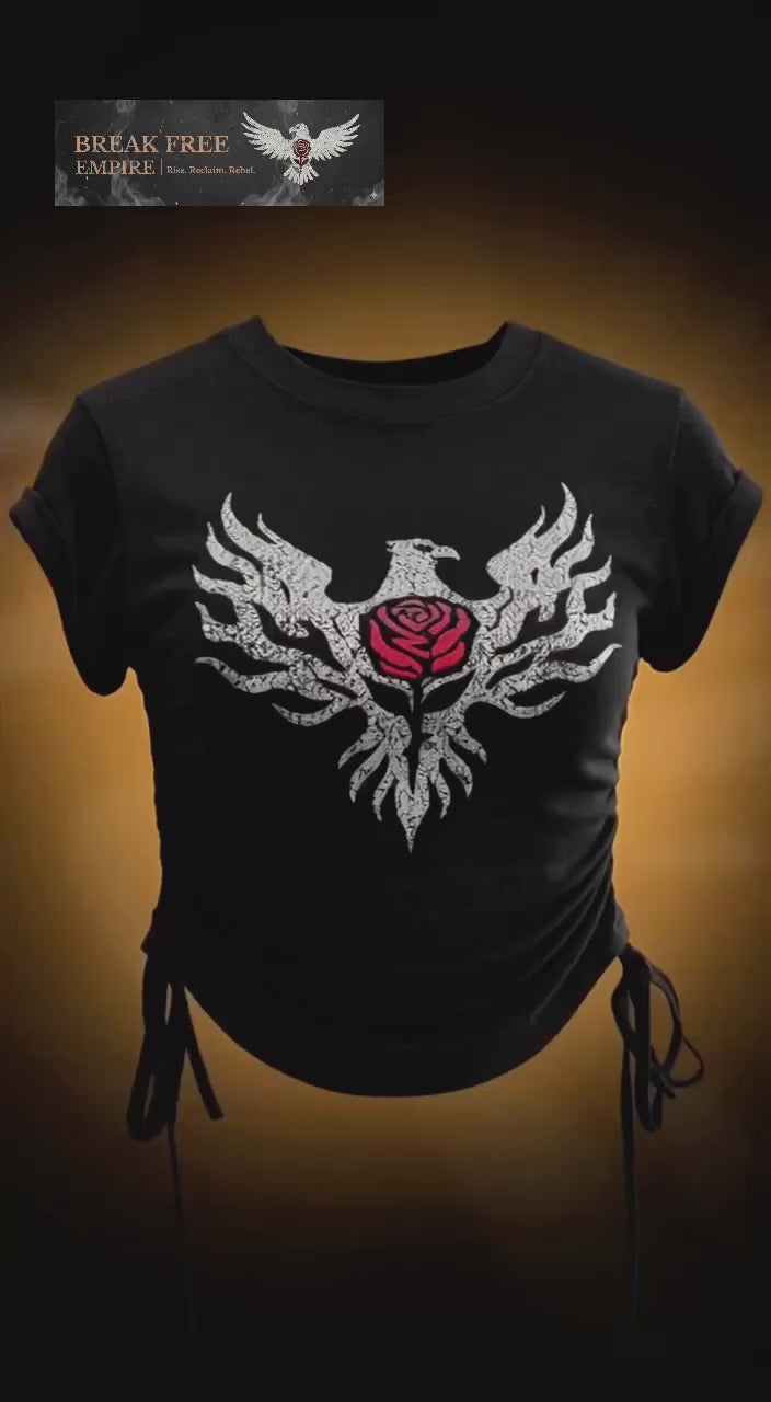 Phoenix Rose Drawstring T-Shirt | Phoenix Collection