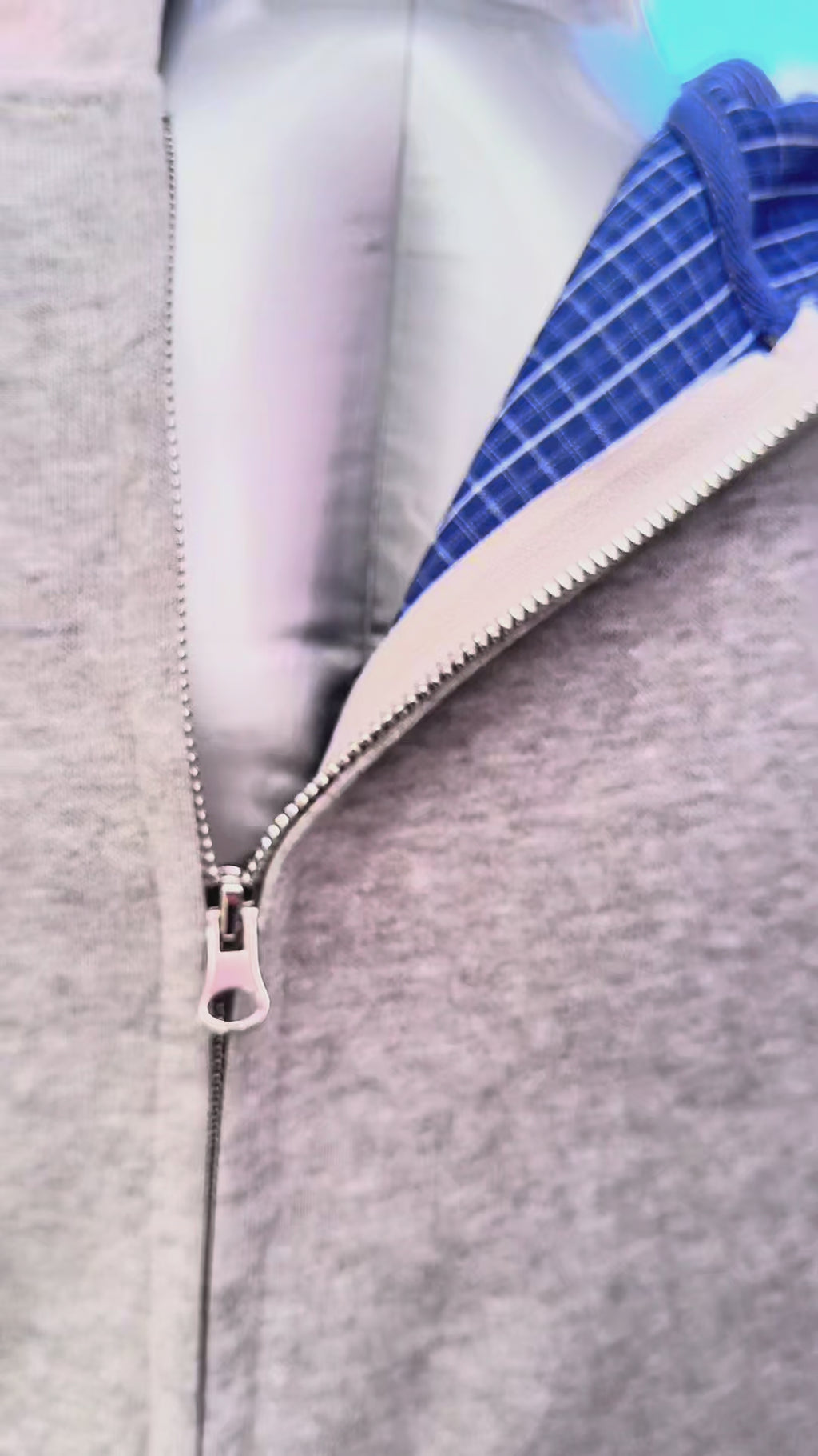 Blue Plaid Waistband Barrel Sweatpants